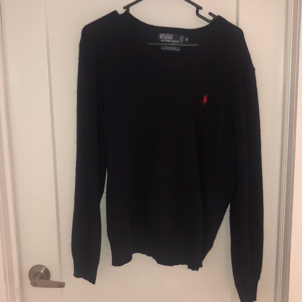 Ralph Lauren Navy Vneck Sweater